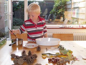 knutselen met herfstvondsten