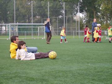 op voetbalveld