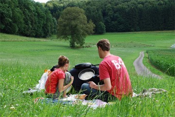 pannekoek picknick boven op heuvel