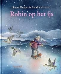 Robin op het ijs voorkant prentenboek winter