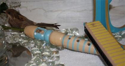 blokfluit, mondharmonica en vogeltje blokfluit, mondharmonica en vogeltje