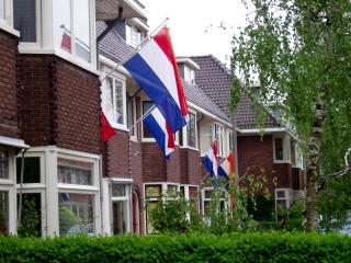 vlaggende huizen