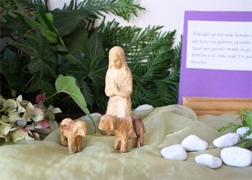 Kijktafel ADvent NZW 2e zondag herder +schaapjes Kijktafel Advent NZW 2e zondag herder +schaapjes