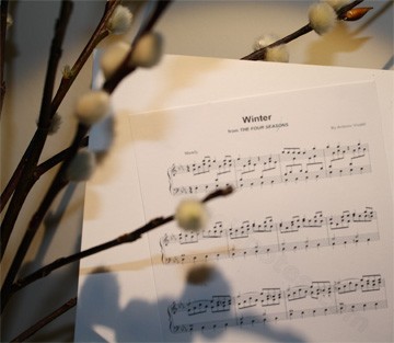 muzieknoten van winter van Vivaldi