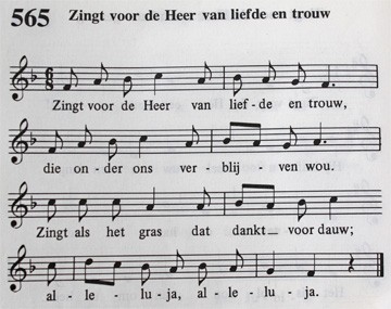 zingt voor de heer van liefde en trouw noten