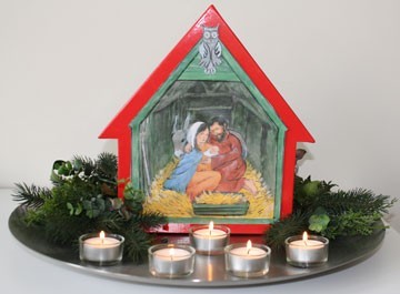 Adventshuisje met kerstmis