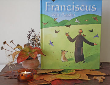Kijktafel met prentenboek Franciscus van Assisi 