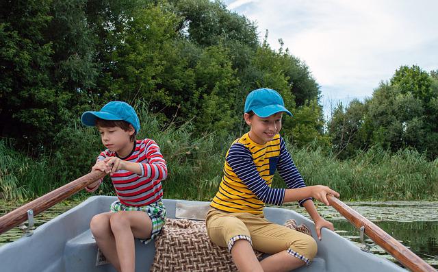 kinderen bootje