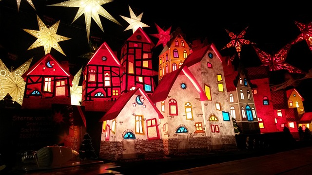huizen lichtjes kerst